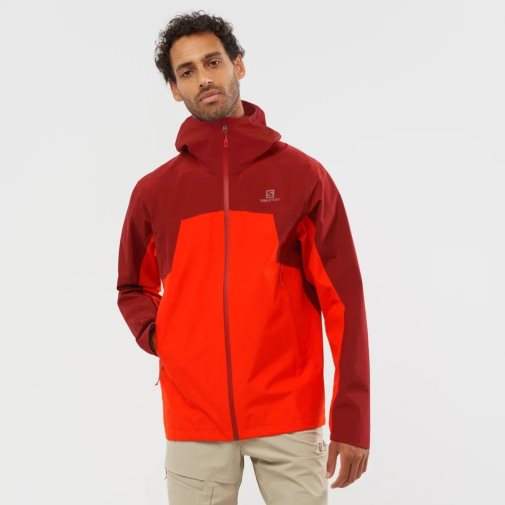 Salomon Outline GTX 2.5 Layers Waterproof Men's Shell Jackets Red | CA 73I65